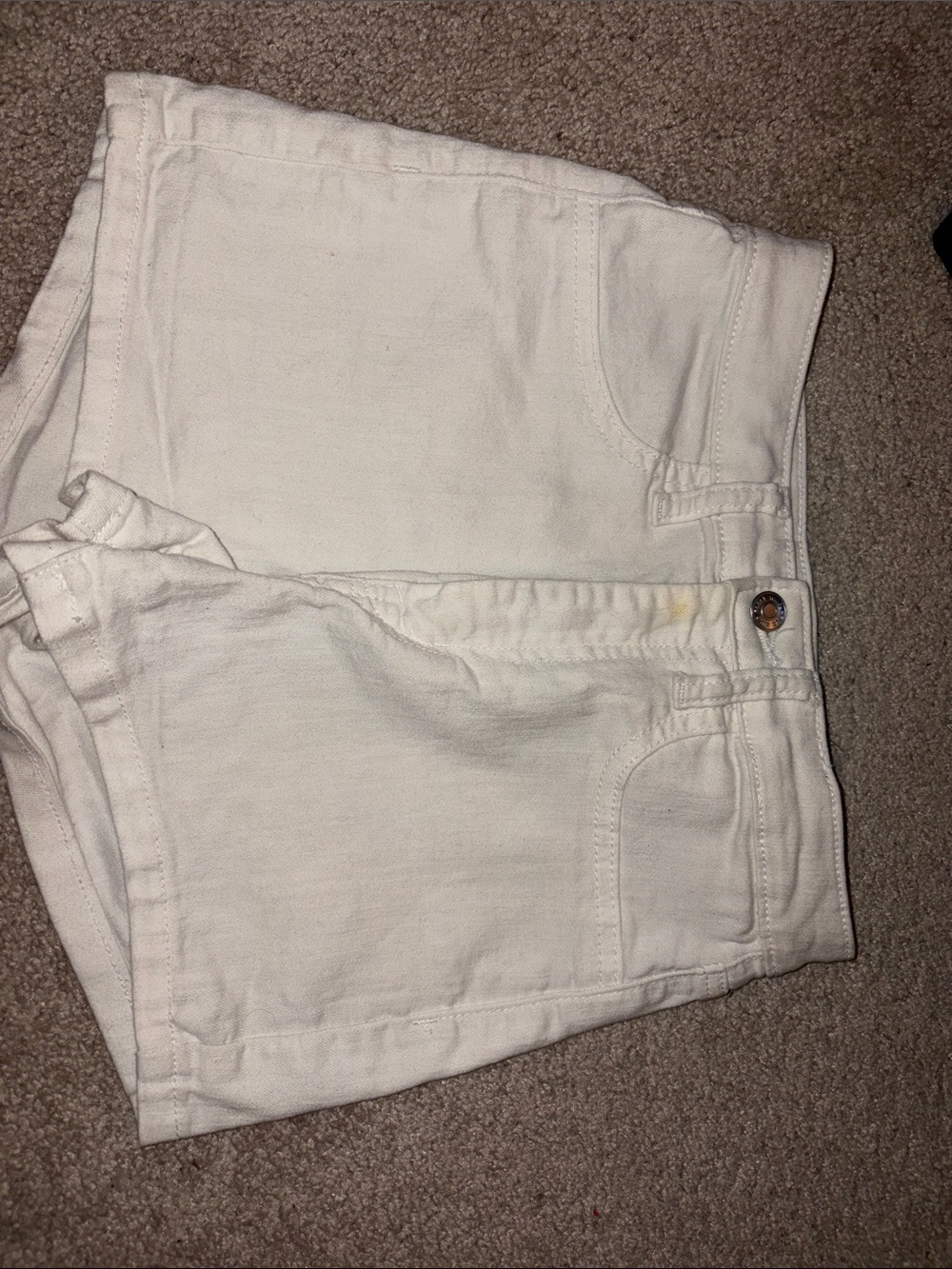 White Denim Shorts - Classic High-Rise Style